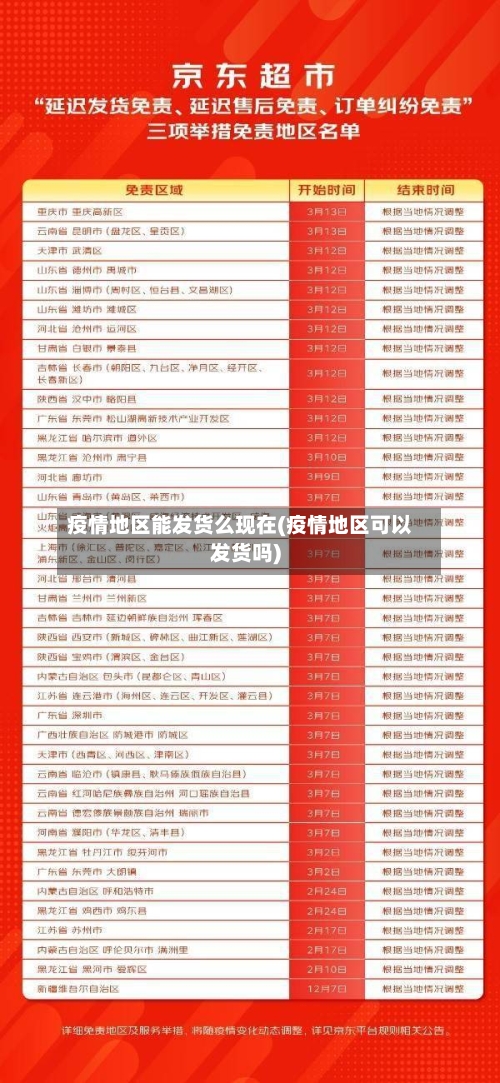 疫情地区能发货么现在(疫情地区可以发货吗)-第1张图片