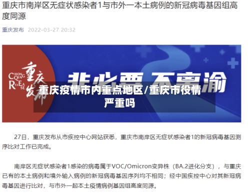 重庆疫情市内重点地区/重庆市役情严重吗-第2张图片