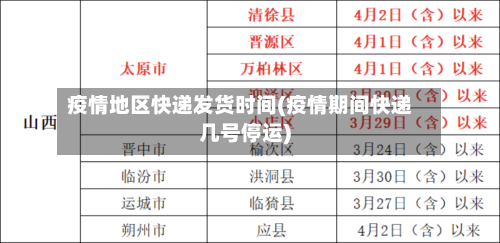 疫情地区快递发货时间(疫情期间快递几号停运)-第1张图片