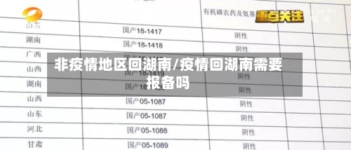 非疫情地区回湖南/疫情回湖南需要报备吗-第1张图片