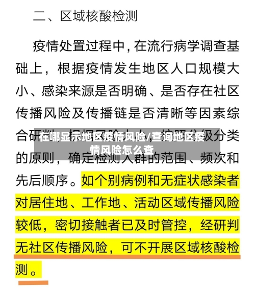 在哪显示地区疫情风险/查询地区疫情风险怎么查-第1张图片